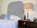 a picture of a grey easy hang wall mounted college dorm room headboard