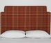 red plaid and tartan peel and stick upholstered wall mounted headboard